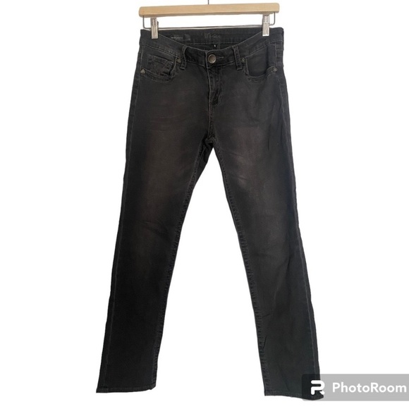 Kut From The Cloth Stevie Straight Leg Black Denim Jeans Size 6 - Picture 1 of 6